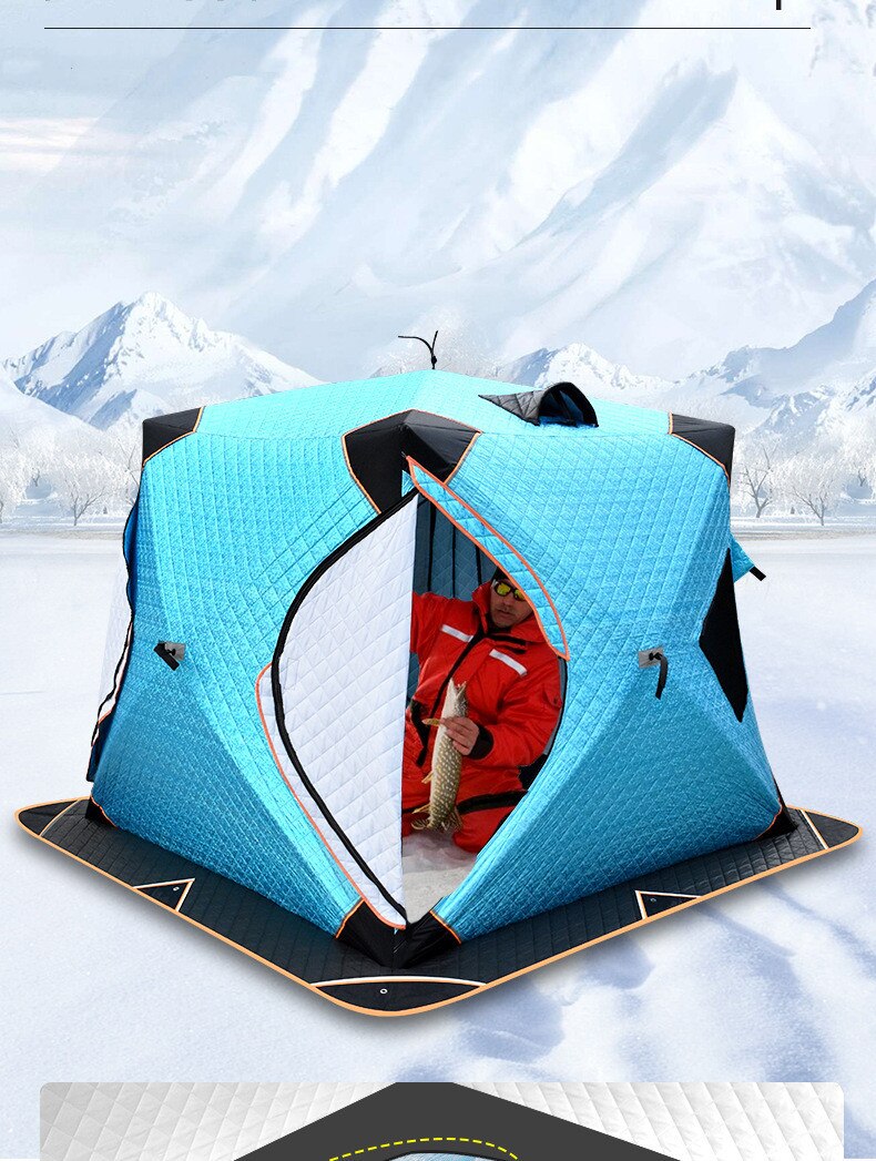 Cheap Goat Tents TENTAGON 4 Layer Thick Cotton Winter Fishing Tent Upgrain Ice Shelter Outdoor Winterized Camping Tent Easy Setup Warm House   